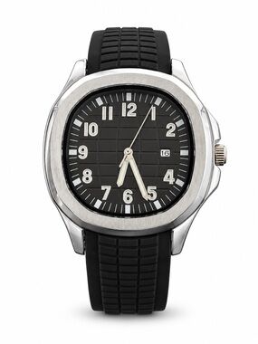 Aquanaut Style Luxury Sport Watch Black Dial Rubber Strap